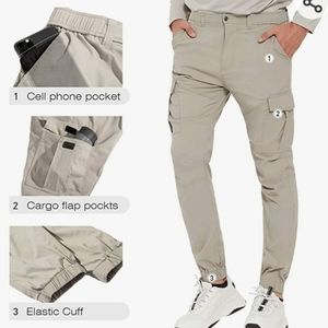 NEW Men's Hiking Travel Pants Joggers, Slim Fit Stretch- waist 30, length 30
